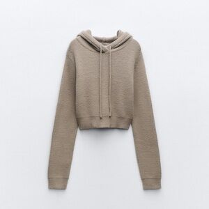 NWT Zara soft feel cropped knit sweater mink large